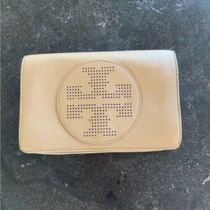 Tory Burch Beige Leather Clutch